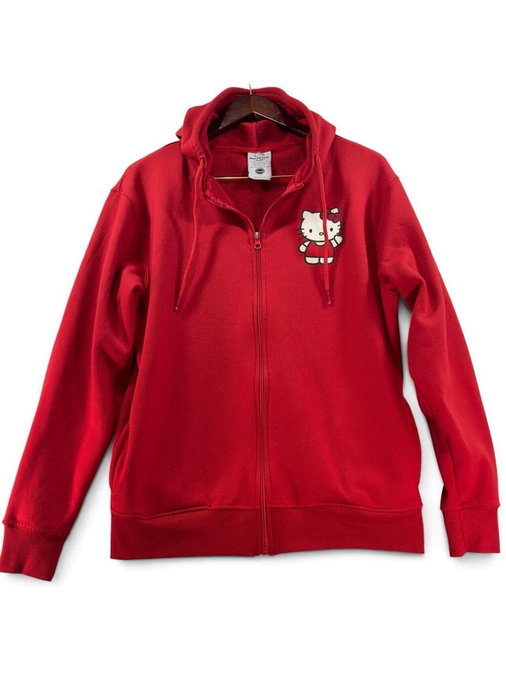 Hello Kitty Red Zip-Up Hoodie – Size Small